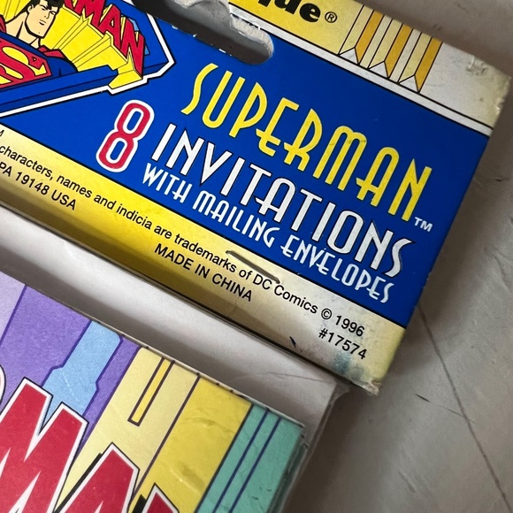 NEW Vintage 1996 Superman Party Invitations & Party Bags 90s - Picture 5 of 6